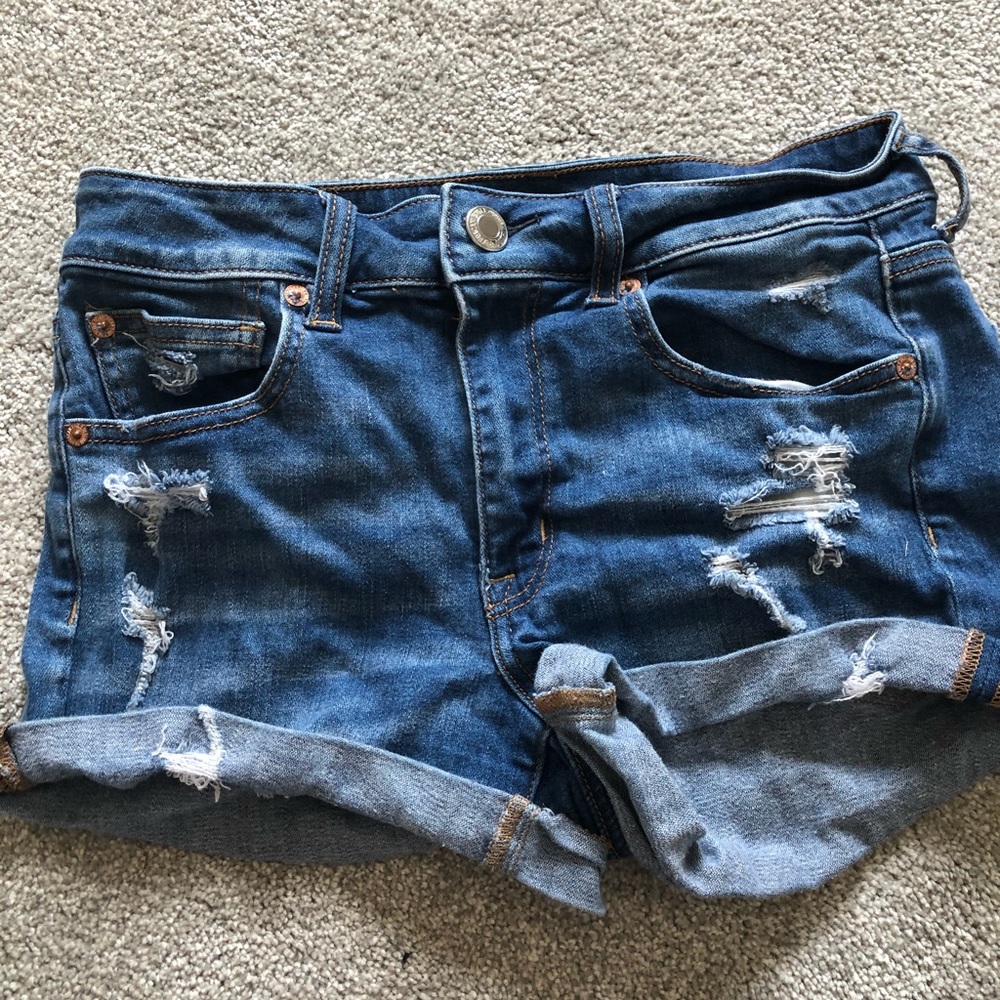 American Eagle Jean Shorts Size 6 with rips